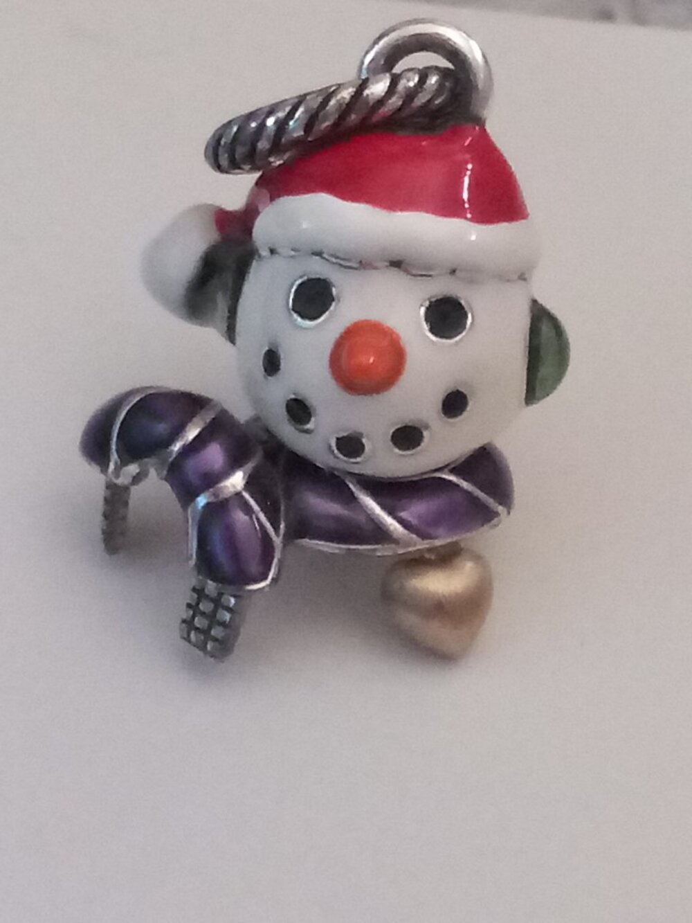 BRIGHTON ABC ENAMEL SNOWMAN Charm Pendant Limited Ed